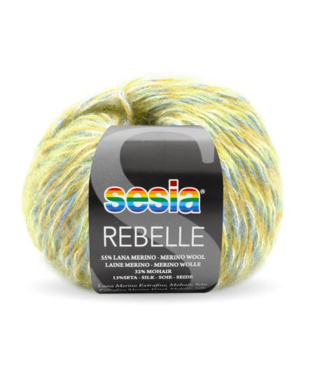 Manifatture Sesia Rebelle un filato Mohair e Seta con lana merino dai colori bellissimi da lavorare con ferri grossi disponibile on line