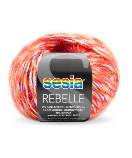Manifatture Sesia Rebelle un filato Mohair e Seta con lana merino dai colori bellissimi da lavorare con ferri grossi disponibile on line