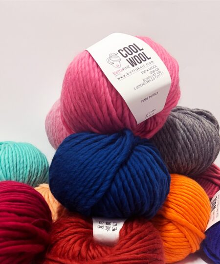 cool wool 100% coarse bettaknit wool with 1 ball of yarn 1 hat on needles and crochet ideal for beginners