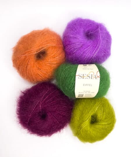 Pack 5 Knits Yarn Ball: Eiffel Mohair Sesia Yarns