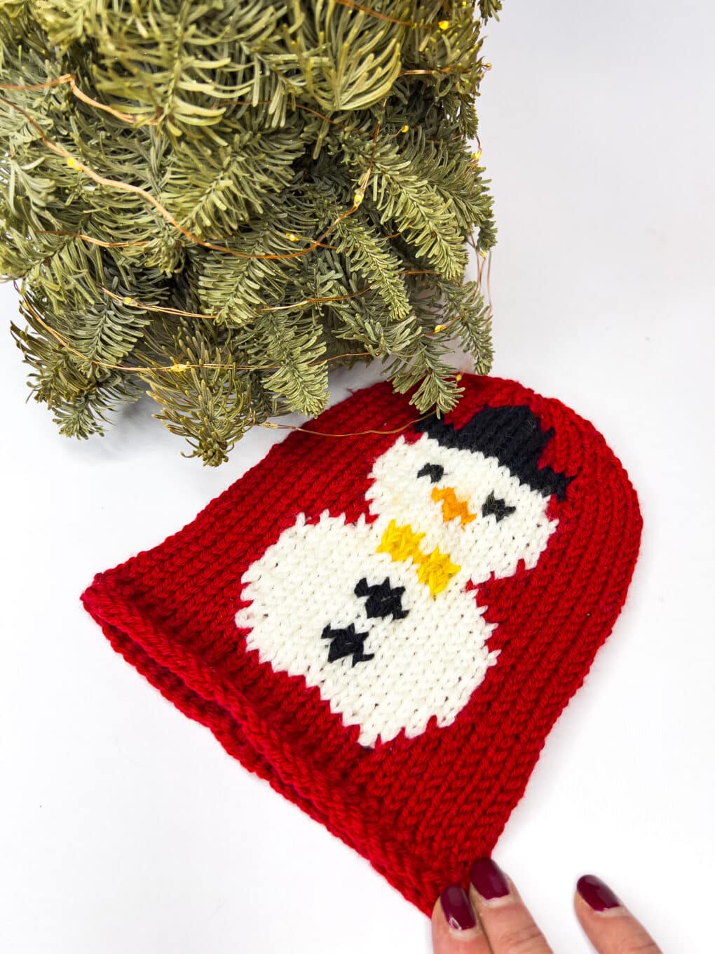 modello cappello di lana fatto a mano per per Natale