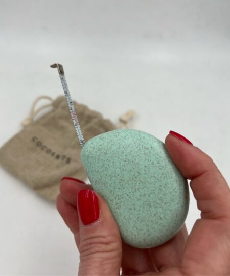 Cocoknit metro colore rosa metro da maglia senza plastica e sacchettino in lino perfetto per un regalo per knitters