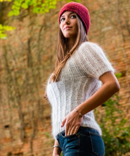 maglia di mohair con ferri circolari con costruzioni top down pattern il filarino