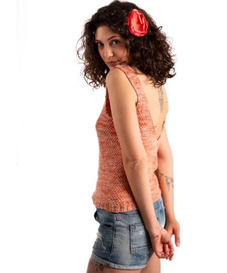 kit maglia con ferri circolari canottiera le lavandou filato Noro Yarn Kakigori