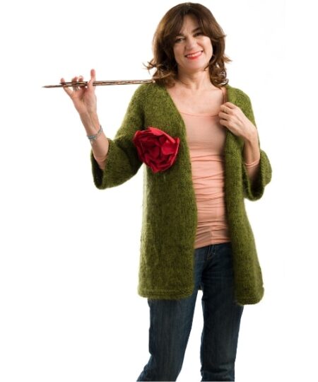 Kit Maglia: Cappotto di Lana Fuzzy con pattern top-down