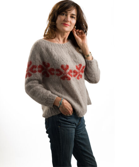 kit maglia arabesque modello ai ferri circolari per maglia top down