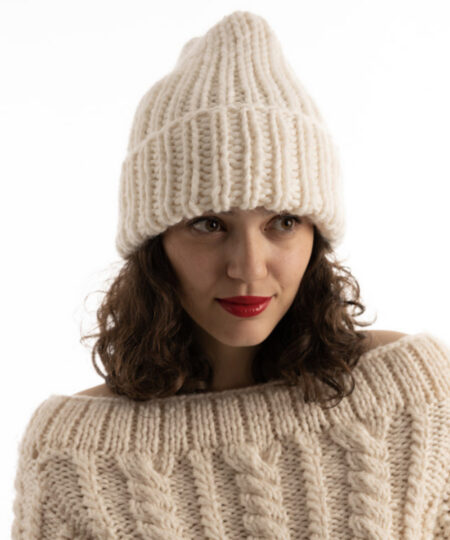 Kit Maglia ferri circolari Cappello Ciccio modello facile lana grossa