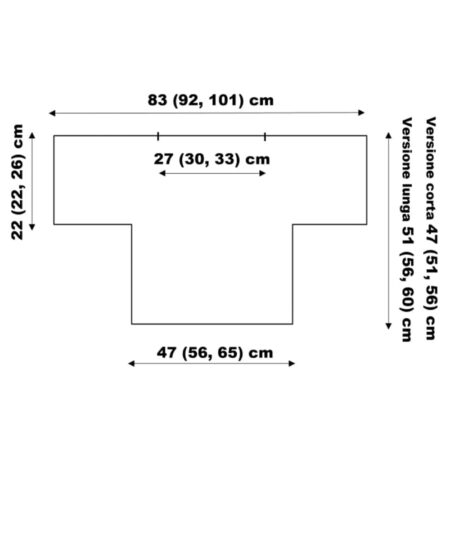 misure modello maglia ai ferri circolari