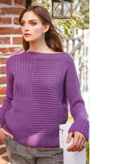 Kit per realizzare Denver la bella e facile maglia di lana ai ferri maglia da donna di 100% lana merino extrafine Sesia filati