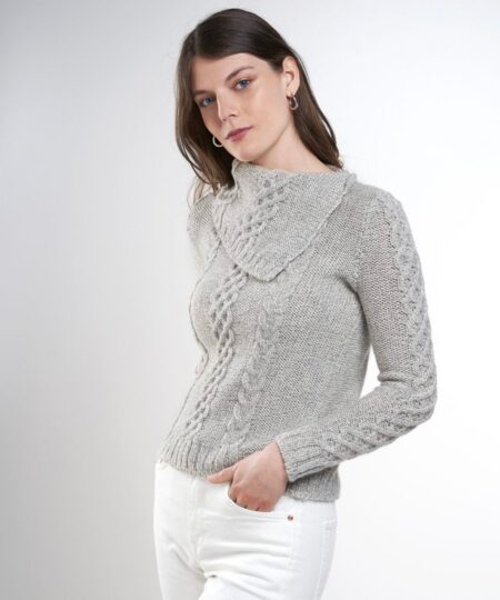 Kit Maglia: ALHAMBRA maglia da donna ai ferri una maglia in filato di lana vergine e alpaca filati biologici dai colori naturali