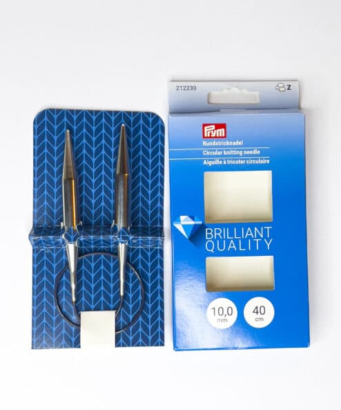 Ferri Circolari fissi cavo Prym 40 cm punta in alluminio linea Brillant Quality sono i ferri perfetti per realizzare colli e cappelli di lana fatti a mano
