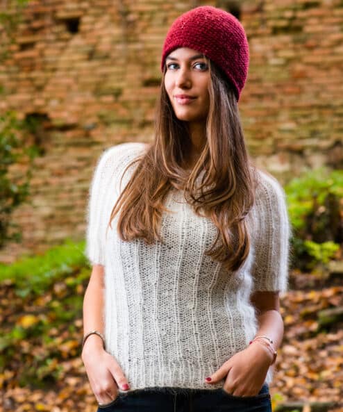 maglia di mohair con ferri circolari con costruzioni top down pattern il filarino