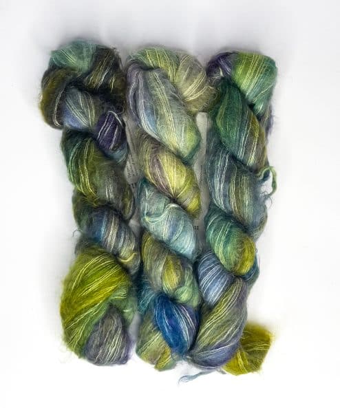 Malabrigo mohair wool and silk yarns Hand-dyed yarns in shaded colors ideal for crocheted shawls soft, warm knits