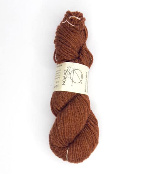 nomad nood dry desert camel yarn 100% ethical fashion made by arigiani in nepal