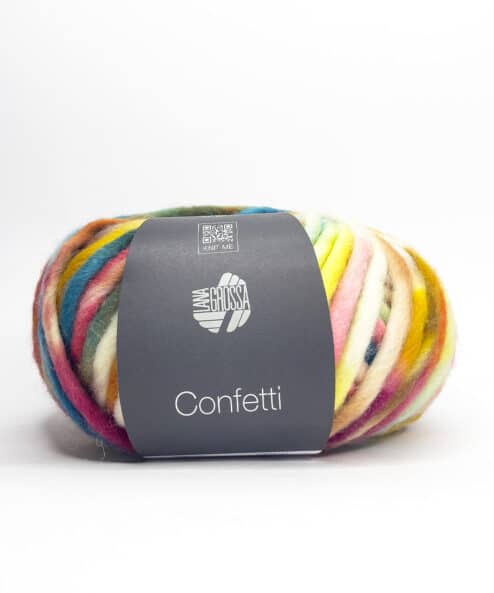coarse wool yarn balls confetti 100% virgin merino wool chunky wool for needlework ideal for beginners for hats and scarves in needlework and crochet