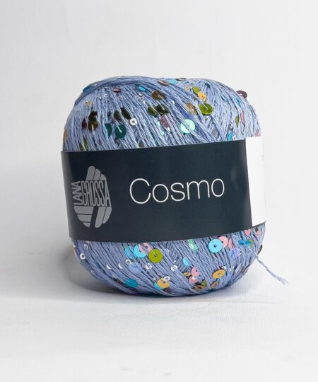 filato Cosmo di Lana Grossa e La perfetta combinazione di cotone naturale e paillettes scintillanti da lavorare ai ferri o all'uncinetto