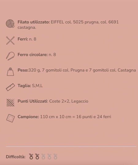 Pattern gratuito Modello Maglia con i ferri grossi in mohair e seta Eiffel sesiafilati
