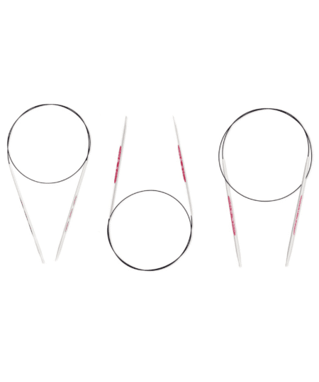 Prym ergonomics Set di ferri circolari Ergonomici in resina molto leggeri hanno tutti cavo da 80 cm e misure 3, 3,5 4 mm per magic loop