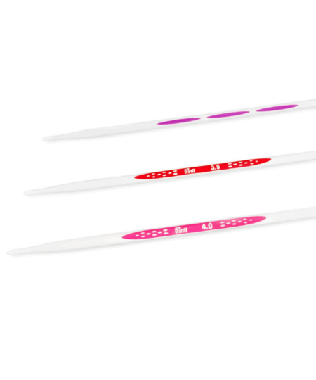 Prym ergonomics Set di ferri circolari Ergonomici in resina molto leggeri hanno tutti cavo da 80 cm e misure 3, 3,5 4 mm per magic loop