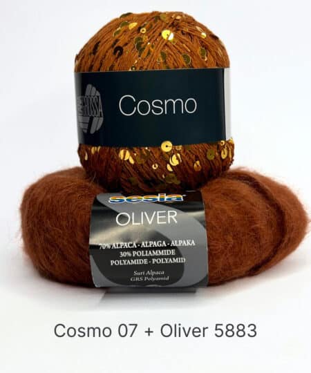 filato in alpaca Oliver di sesia filati e paillettes cosmo lana gorssa