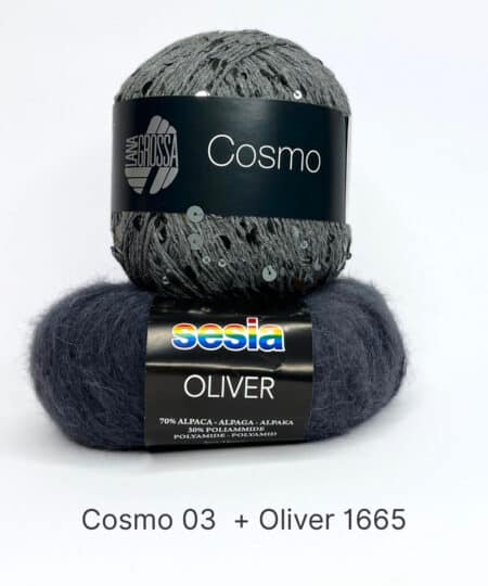 filato in alpaca Oliver di sesia filati e paillettes cosmo lana gorssa