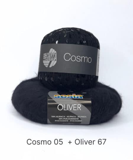 filato in alpaca Oliver di sesia filati e paillettes cosmo lana gorssa