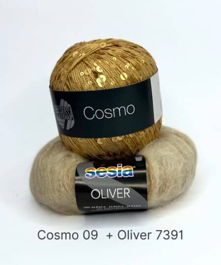 filato in alpaca Oliver di sesia filati e paillettes cosmo lana gorssa